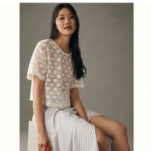 Anthropologie Sunday in Brooklyn Sheer Sequin Tee, Size L